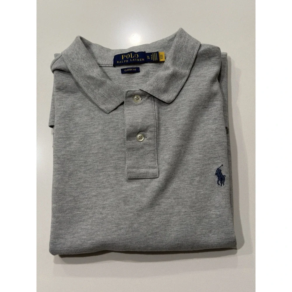 Polo Ralph Lauren Classic Fit Mesh Polo Canterbury Heather Gray Mens XL